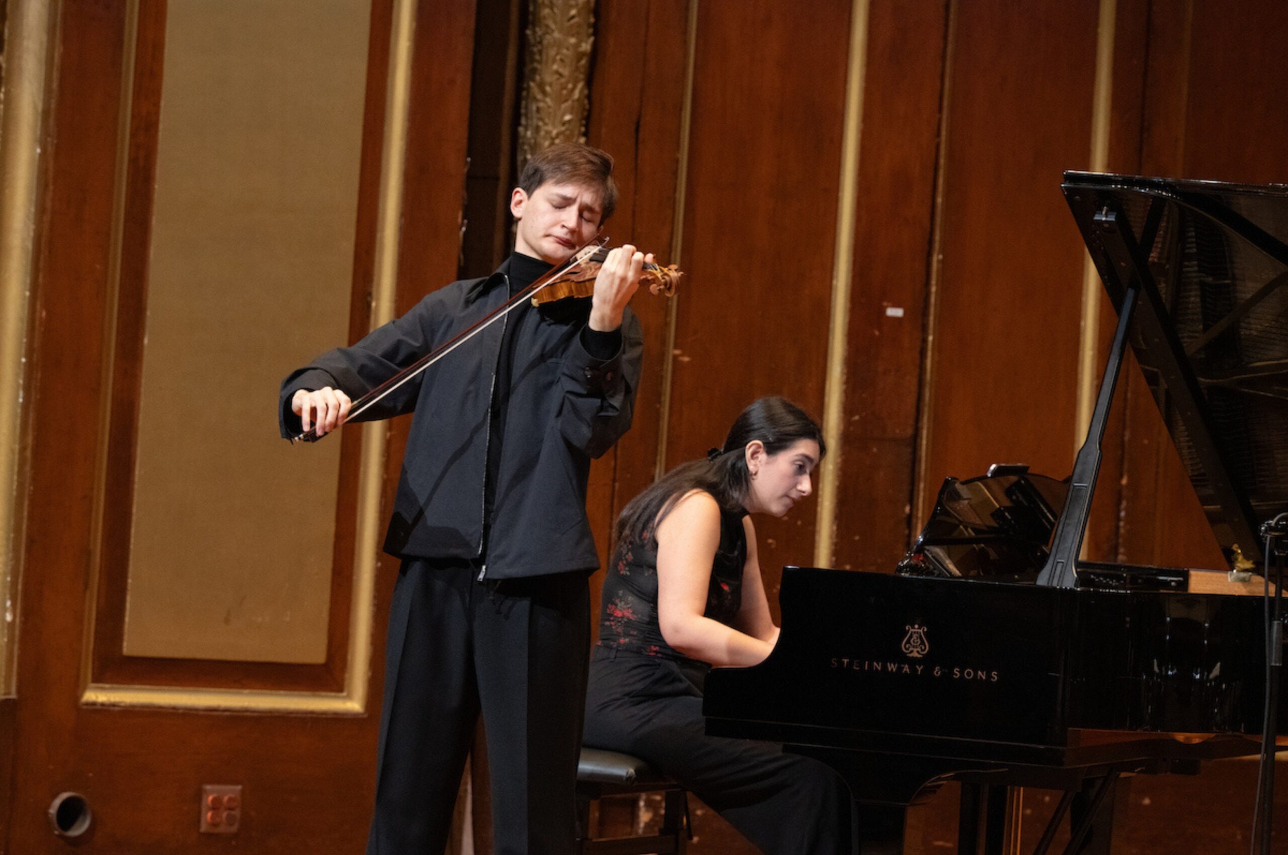 Violinist Leonhard Baumgartner performs with pianist Yali Levy Schwartz.